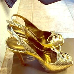 Bebe gold pumps size 8
